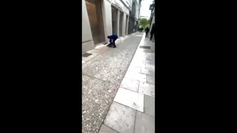 Meanwhile in France, looter gets instant karma as window-smashing attempt backfires – © Videokings
